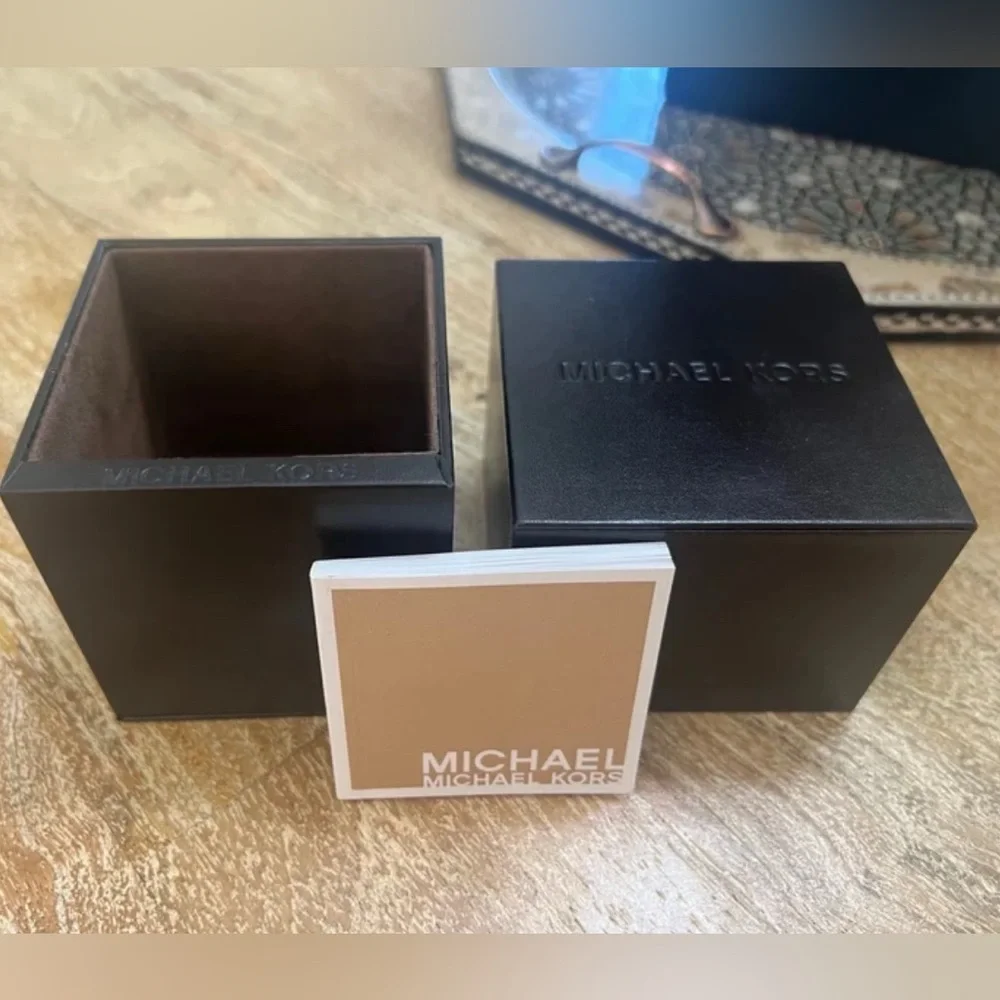 Michael Kors Silver Chronograph Watch with Crystal Bezel